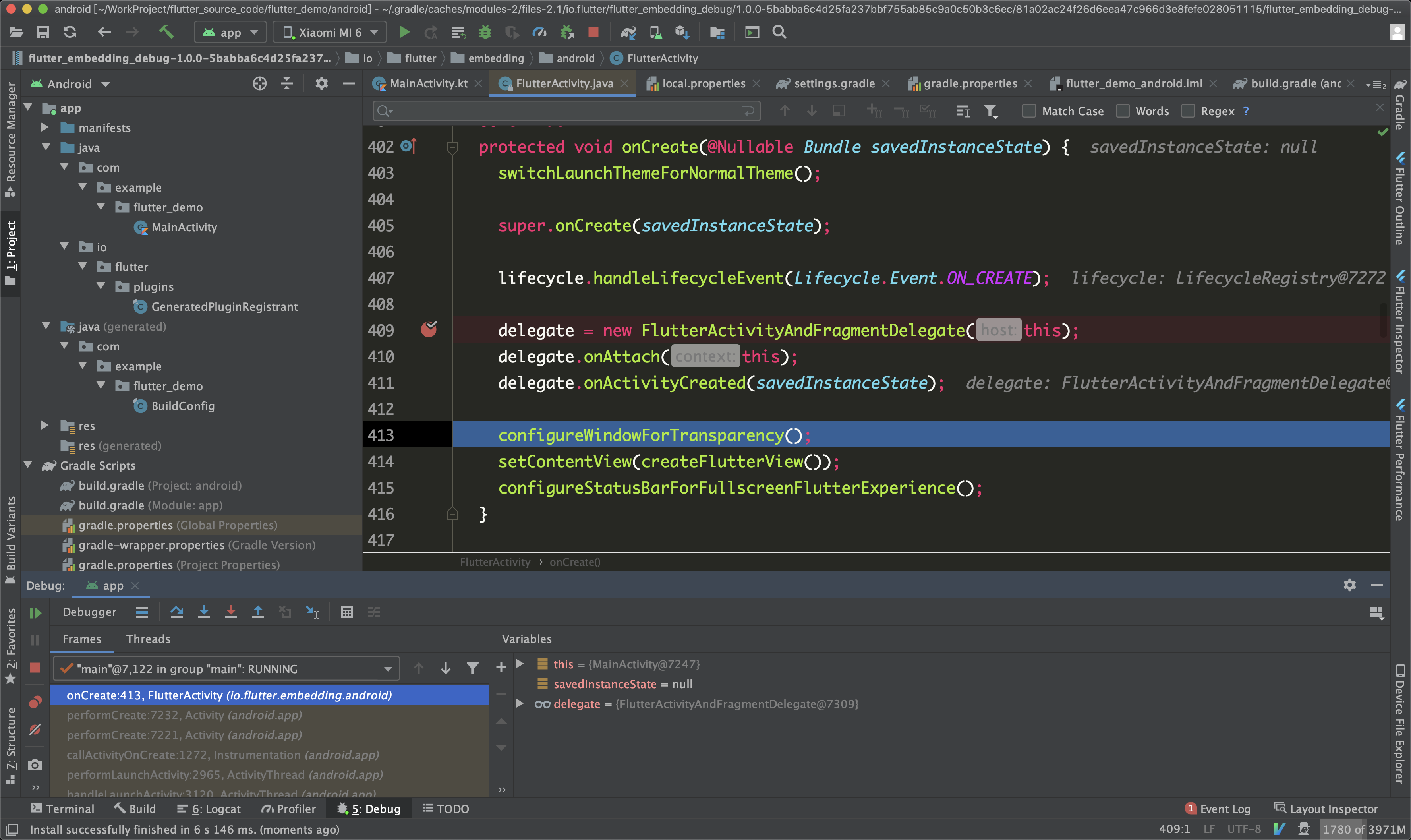 flutter embedder debug